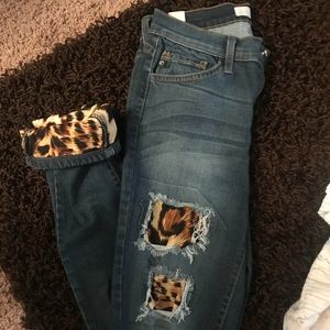 KanCan Leopard Print Jeans